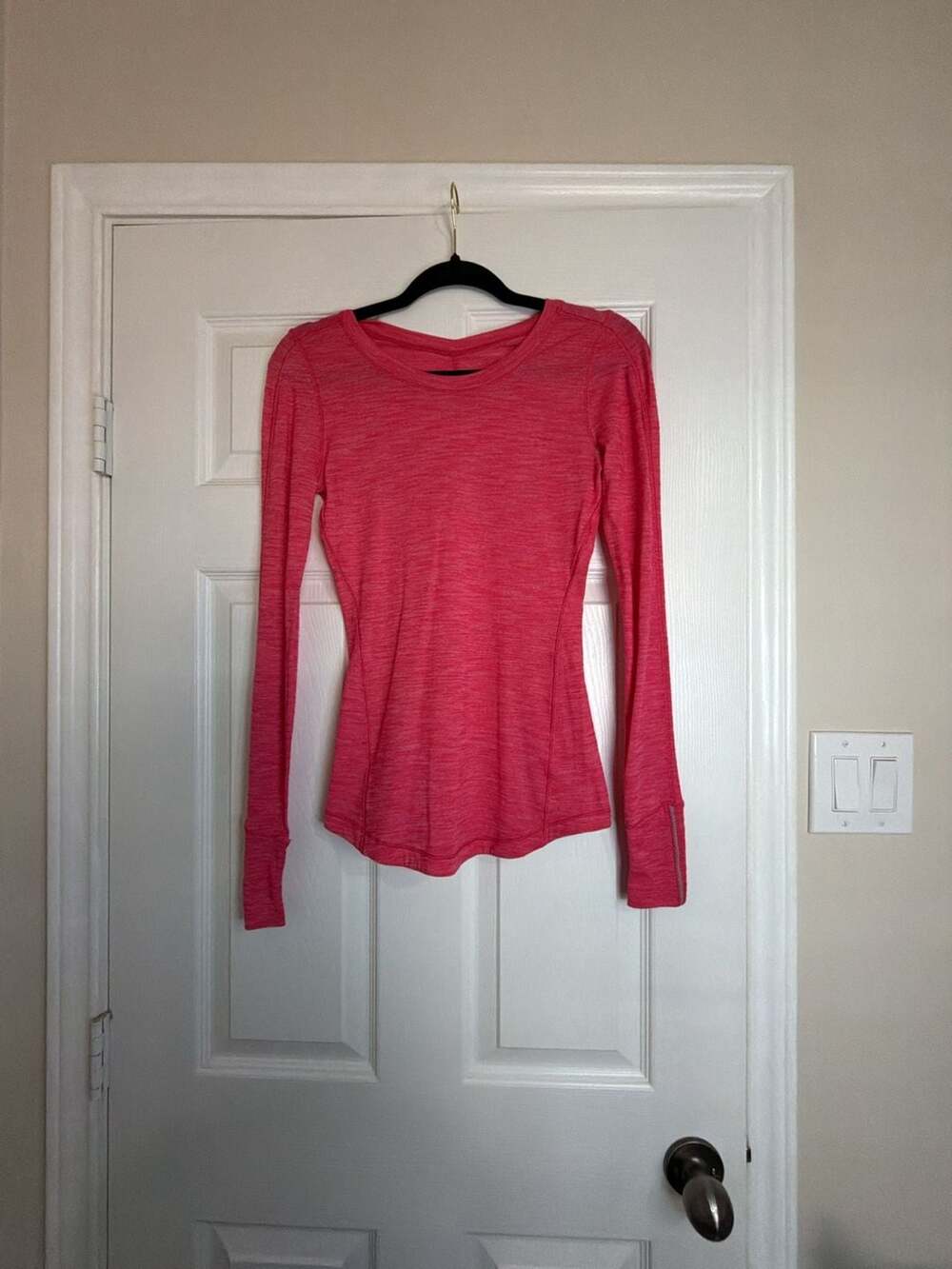 Lululemon 5 Mile Long Sleeve Heathered Boom Juice Size 6 Pink
